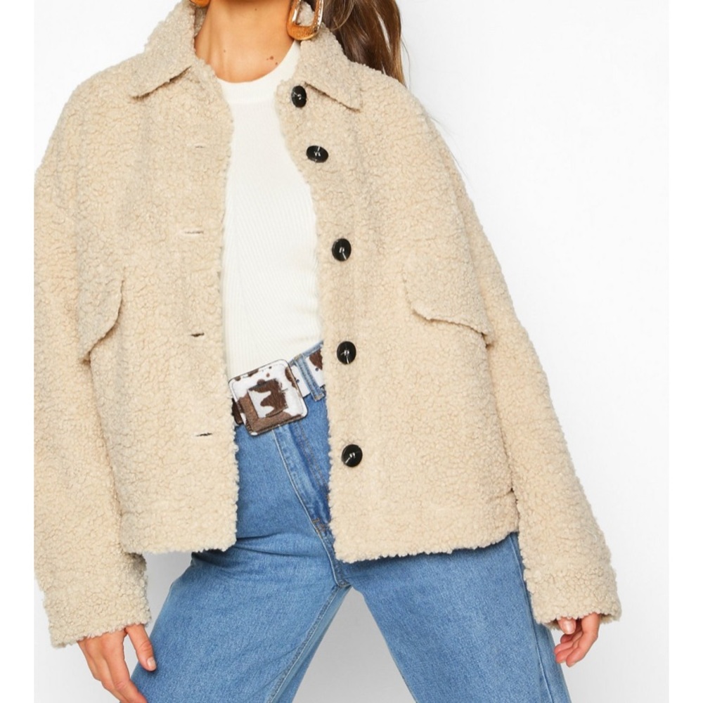 Boohoo teddy faux fur trucker